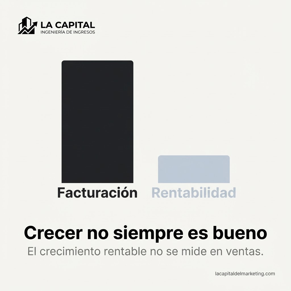 Gráfica comparativa: Facturación alta vs Rentabilidad baja - La Capital del Marketing
